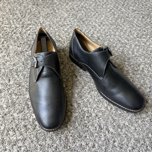 Sandro Comfort Black Leather Monk Strap Oxford Shoes Men\'s 11.5 D main image 3